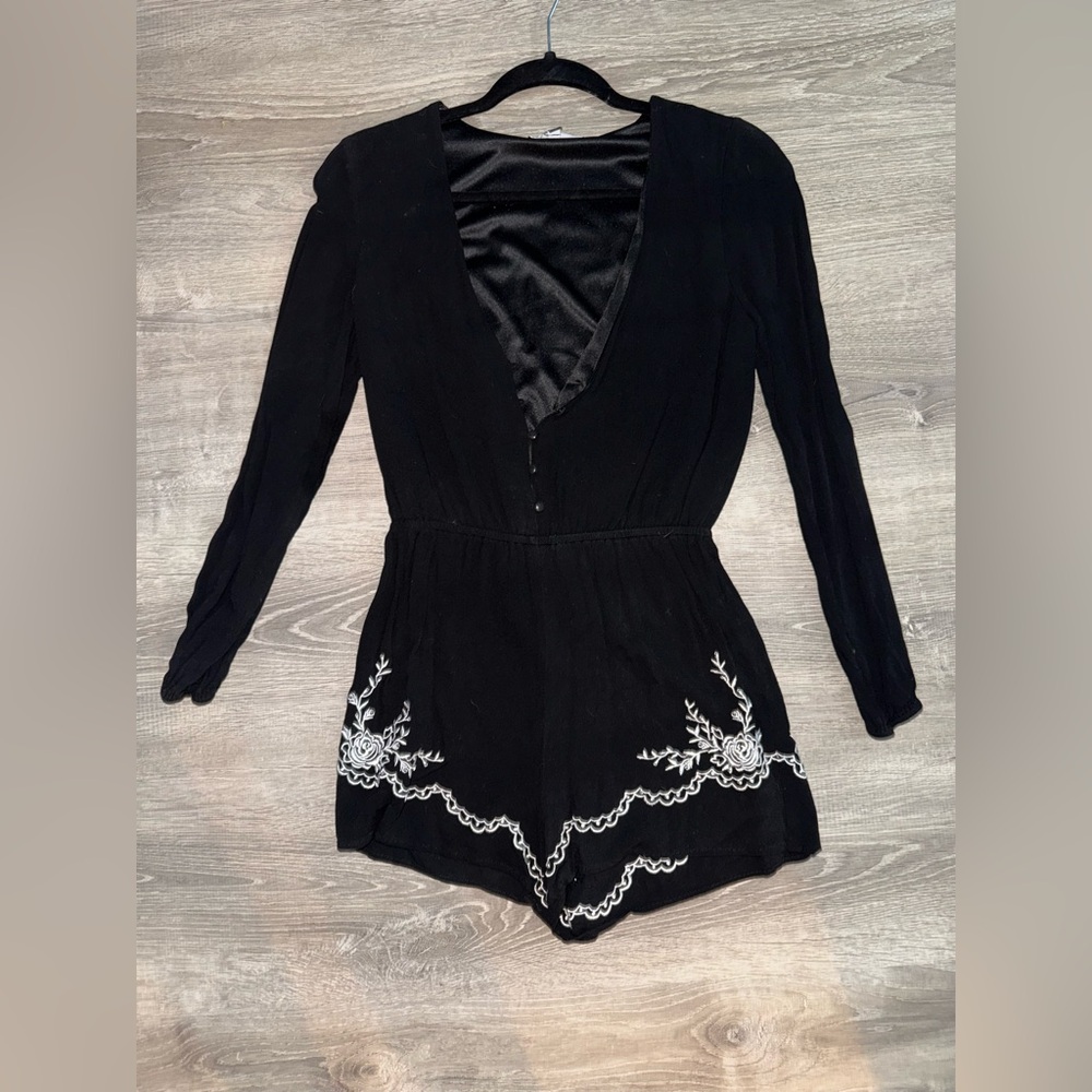 Kendall & Kylie Black Romper with White Detailing